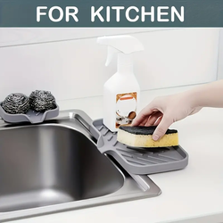 Tapete De Torneira De Silicone Para Pia De Cozinha Almofada De Dreno De Esponja Sink SplashDrying Bandeja de armazenamento de bancada Saboneteira