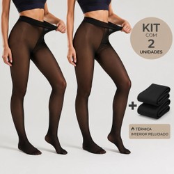 Kit 2 Meias-Calça Térmicas Peluciadas