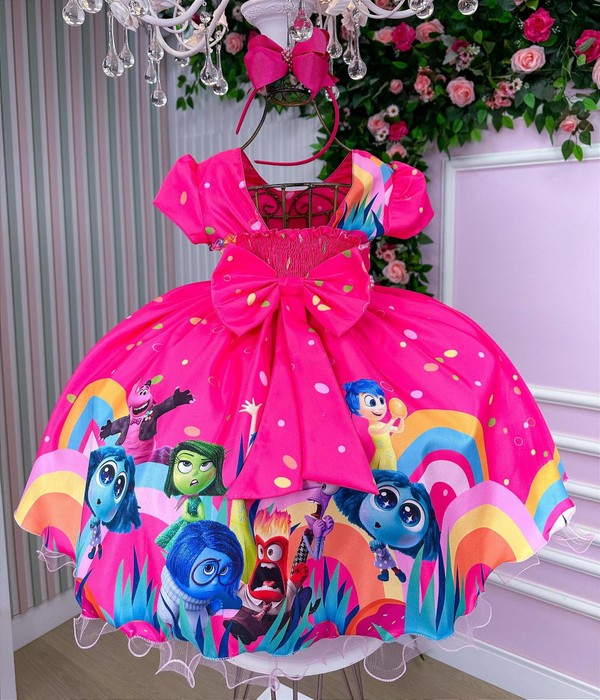 Vestido Temático - Divertidamente Rosa Pink  