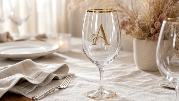 Taça Gastro para Vinho Tinto Personalizada com Inicial – 580 ml
