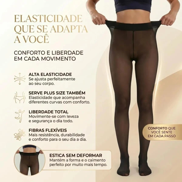 Kit 2 Meias-Calça Térmicas Peluciadas