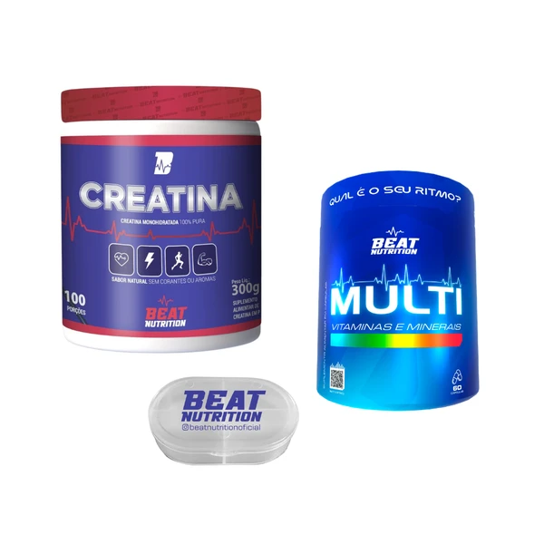 Kit Creatina 300g + Multivitamínico A-Z + Brinde Exclusivo 