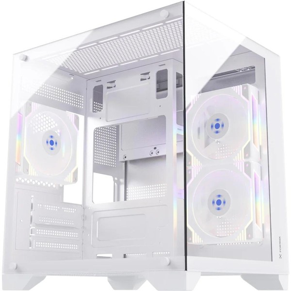 Gabinete Gamer Fortrek Clarity Frontal e Lateral em Vidro Micro ATX Branco