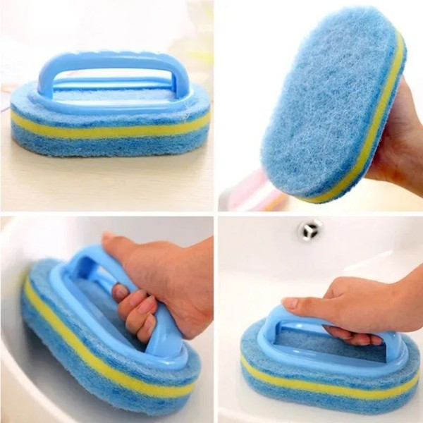 Esponja de Limpeza Multifuncional com Cabo para Cozinha, Banheiro, Azulejos, Vidros e Remoção de Manchas com Design de Fácil Manuseio
