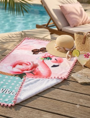 V21 1315 TOALHA PRAIA FLAMINGO VIVA FLOR 