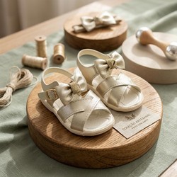 SANDÁLIA INFANTIL PAPETE  TIC TAC CASUAL DOURADO KLIN - 171180