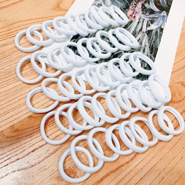 50/100 peças de faixas de cabelo pretas e brancas, faixas de cabelo femininas, faixas de cabelo de borracha de alta elasticidade, faixas de cabelo