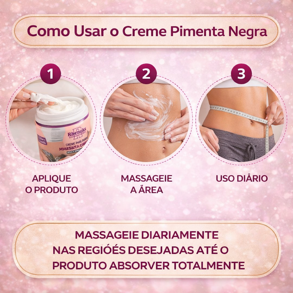 Creme para Massagem Pimenta Negra -  Redutor e Firmador Corp