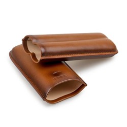 Porta 2 Charutos em Couro Cohiba - Marrom Claro