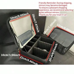 Necessaire Perfeita Para Viagem Com Espelho e Iluminação