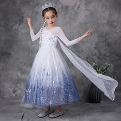 Fantasia Elsa Completa + Coroa + Varinha Mágica + Cabelo + Luva + Colar, Brinco, Anel e Pulseira