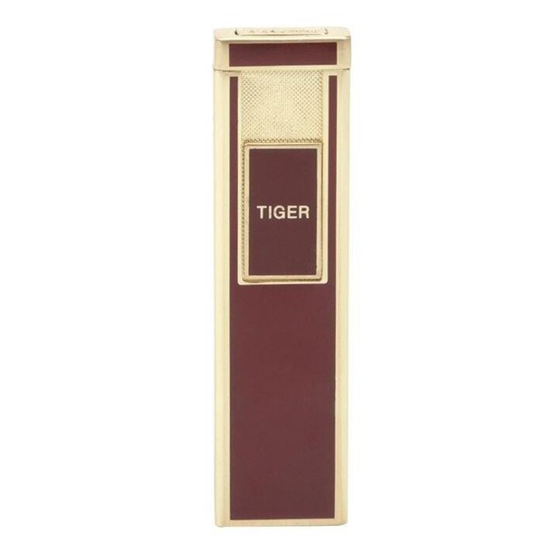 Isqueiro Eletrônico Tiger Slide Slim - Marrom/Dourado