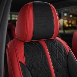 Kit Completo de Capas para Banco de Carro Avalon em Couro Legítimo Universal 5 Lugares Com Airbag + Tapetes e Capa de Volante