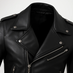 Jaqueta Masculina de Couro com Cinto Frontal