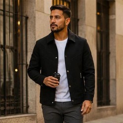 Jaqueta Masculina Venturo em 100% Algodão Premium (Estilo Soberano!) +BRINDE: Relógio, Cinto e Carteira
