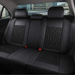 Kit Completo de Capas para Banco de Carro Nureon em Couro Legítimo Universal 5 Lugares Com Airbag + Tapetes e Capa de Volante