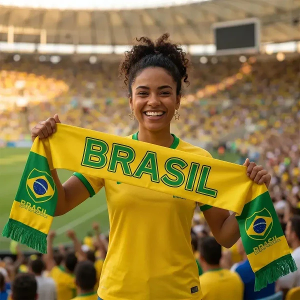 Cachecol Seleção Brasileira Verde e Amarelo Copa do Mundo – Grande