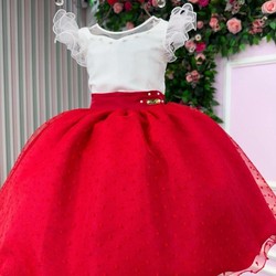 Vestido Duo Color - Vermelho C/Branco