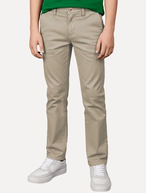 Calça Calvin Klein Jeans Infantil Color Skinny Chino Caqui Médio