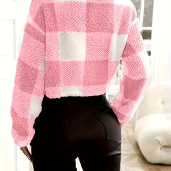 Jaqueta Feminina Teddy Xadrez Sherpa