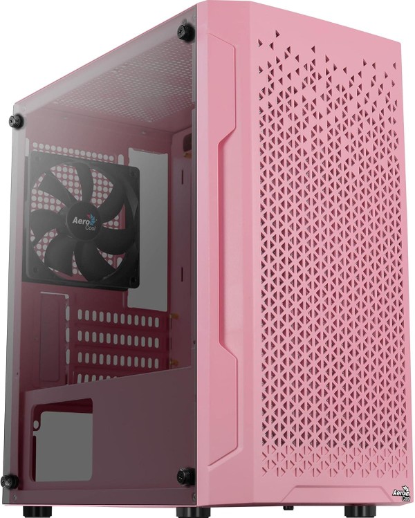 Gabinete Gamer Aerocool ATX Trinity Mini V1 Lateral em Vidro Rosa