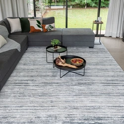 Tapete Turco Listrado New Bari Azul Com Off White