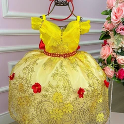 Vestido Temático Luxo Bordado - Bela e Fera