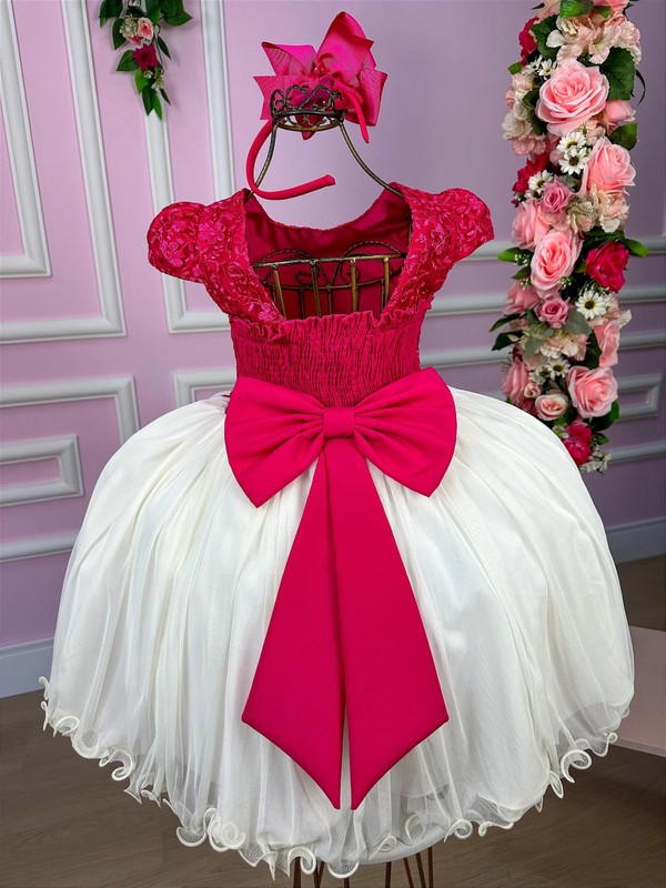 Vestido Glamour - Bordado Aplicações de Borboletas - Pink 