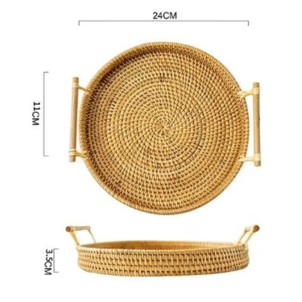 Bandeja Artesanal em  Rattan Dhaka - Cazehn