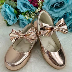 Sapatilha Flor Di Mila Laço - Rose Gold Metalizado