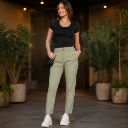 [LEVE 3 PAGUE 2] Calça Feminina Maya em Algodão e Elastano (Beleza Marcante!)