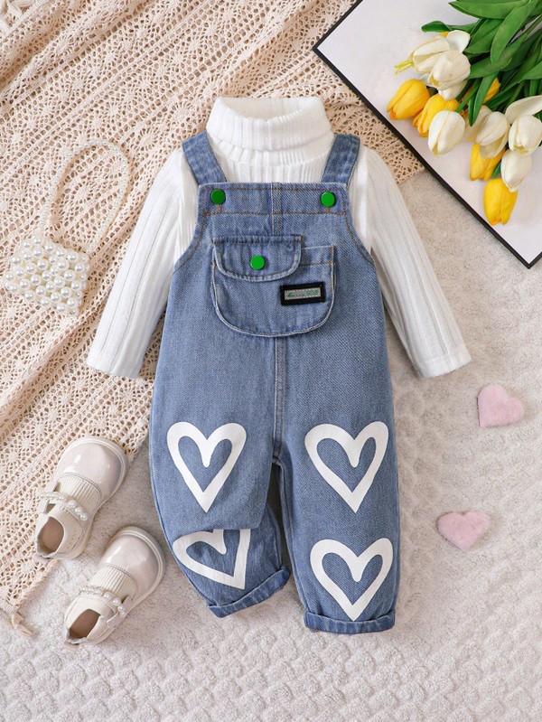 Conjunto Jardineirinha Jeans