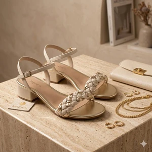 SANDÁLIA FANCY INFANTIL OFF WHITE/DOURADO KLIN - 526019