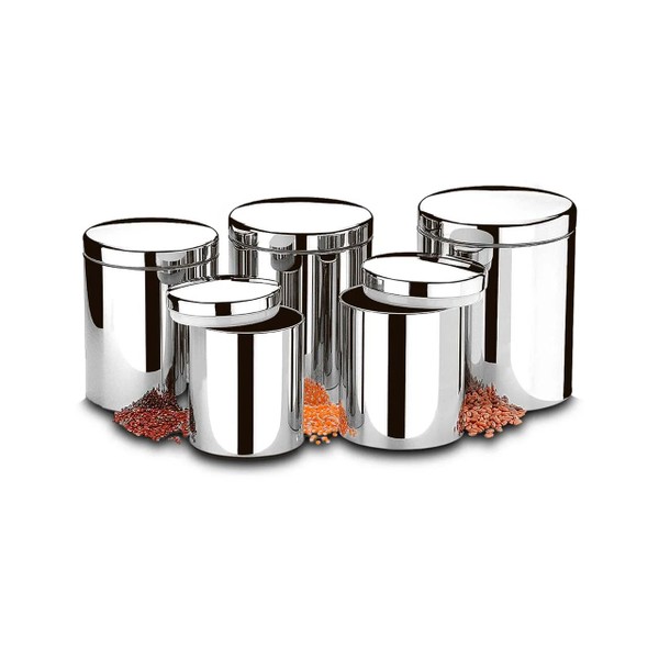 Conjunto de Potes para Mantimentos com Tampa Brinox Suprema 5 Peças Aço Inox