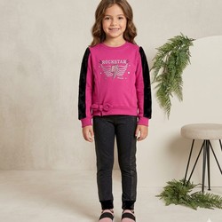 CONJUNTO INVERNO  BLUSA E CALÇA FUCSIA PARAISO - 13185