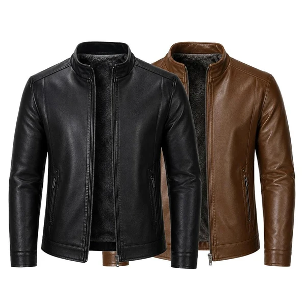 [LEVE 2 PAGUE 1] Jaqueta Masculina Vossler em Couro Legítimo Premium +BRINDES: Relógio, Cinto e Carteira