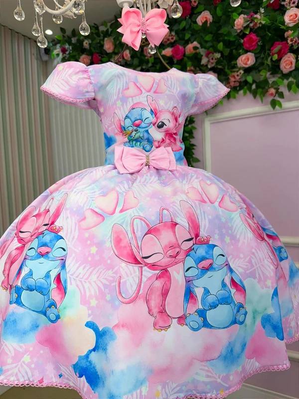 Vestido Temático Elegância - Stitch  