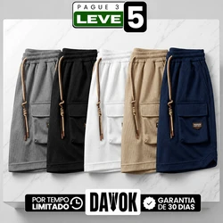 [Pague 3, Leve 5] Bermuda Draken Masculina em Malha Técnica Microperfurada, Ajuste de Tração e Bolsos Cargo Utilitários com Patch Tático Emborrachado