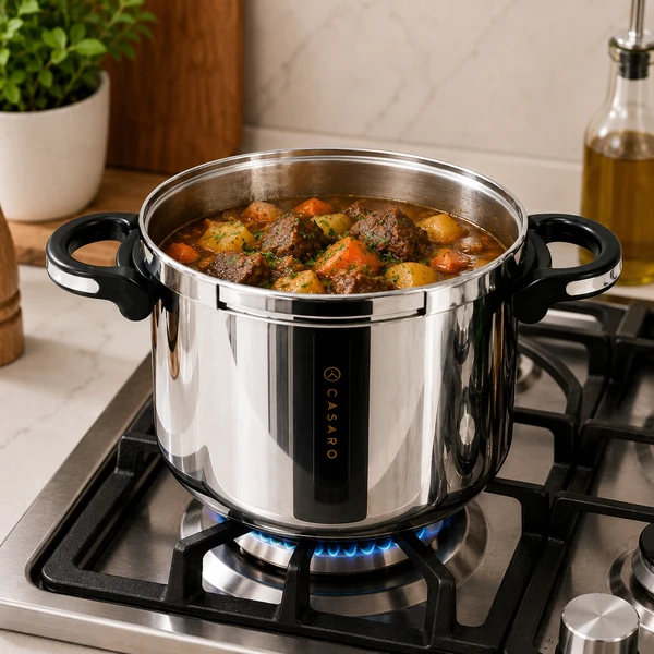 [Leve 2, Pague só 1] Panela de Pressão Turbo de Aço Inoxidável + Brinde: Kit Utensílios