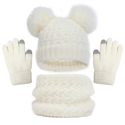 Kit Touca Luvas Cachecol  de Inverno Infantil