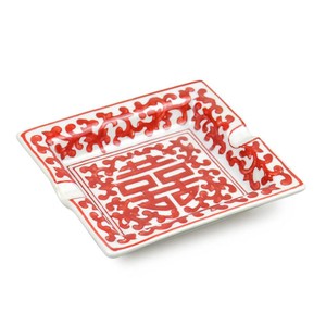 Cinzeiro de Porcelana para 2 Charutos Moulin - Vermelho