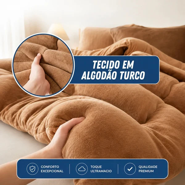  MellowSoft™ Edredom Premium Algodão Turco - Conforto de Hotel 5 Estrelas 
