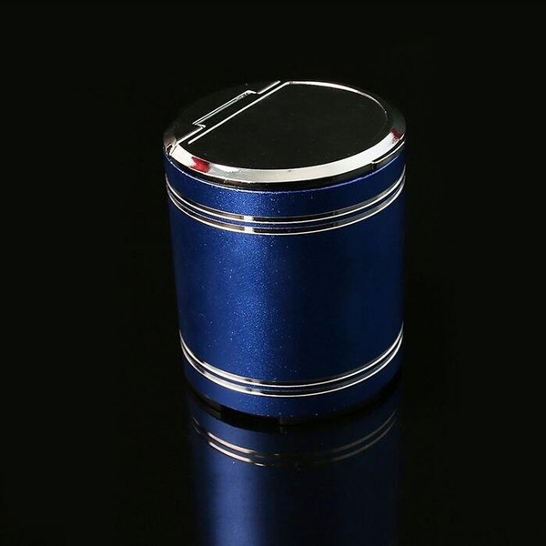 Cinzeiro de Plástico Portátil com Tampa - Azul