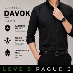 [LEVE 5 PAGUE 3] Camisa Masculina Valen Executive em Elastano Premium (Elegância de Homem Alfa)