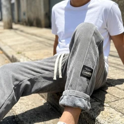 [Leve 3, Pague Só 2!] Calça Ares Térmica Masculina em Veludo Cotelê e Forro Peluciado de Isolamento e Modelagem Jogger