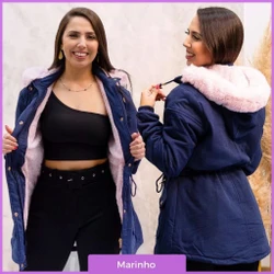 [Pague 1 Leve 2] Jaqueta Parka Premium Forrada com Capuz Removível e Ajuste na Cintura