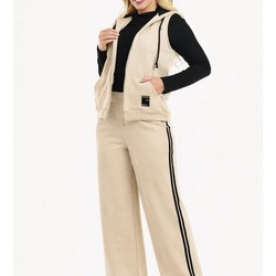 Conjunto Moletom Peluciado Player Bege