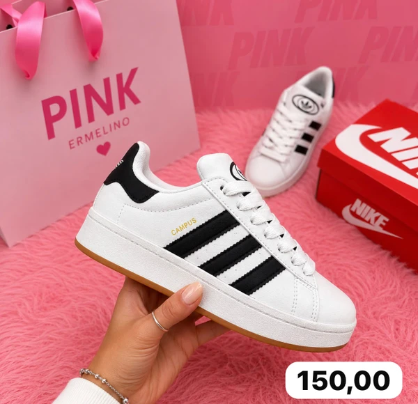 TENIS ADIDAS CAMPUS BRANCO/PRETO
