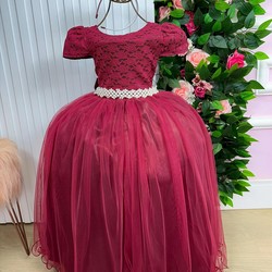 Vestido Luxuoso Longo Rendando – Marsala