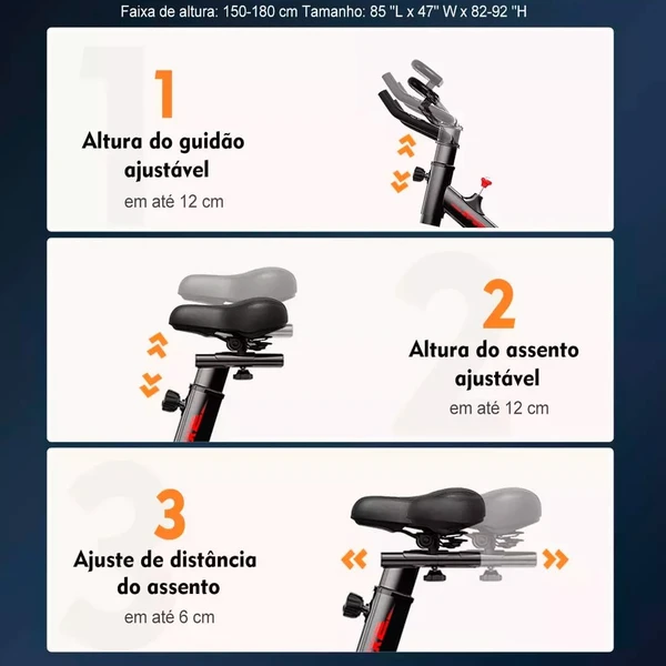 Bicicleta Ergométrica Spinning X11 Profissional Liftness — Suporta até 120kg